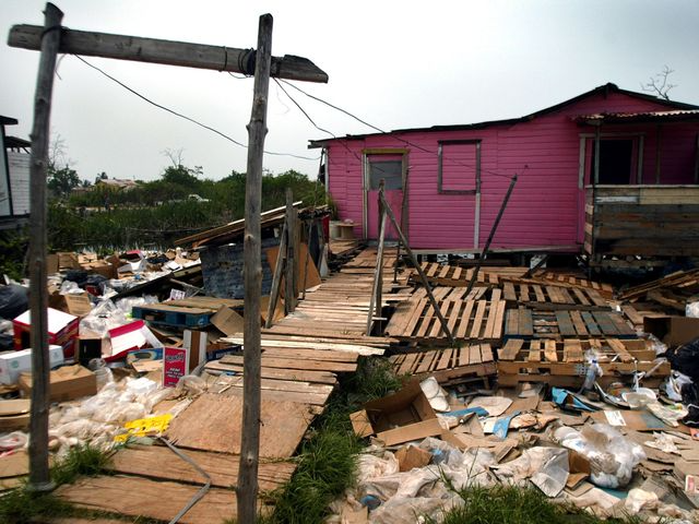 Houses in the “London Bridges” neighborhood in Belize